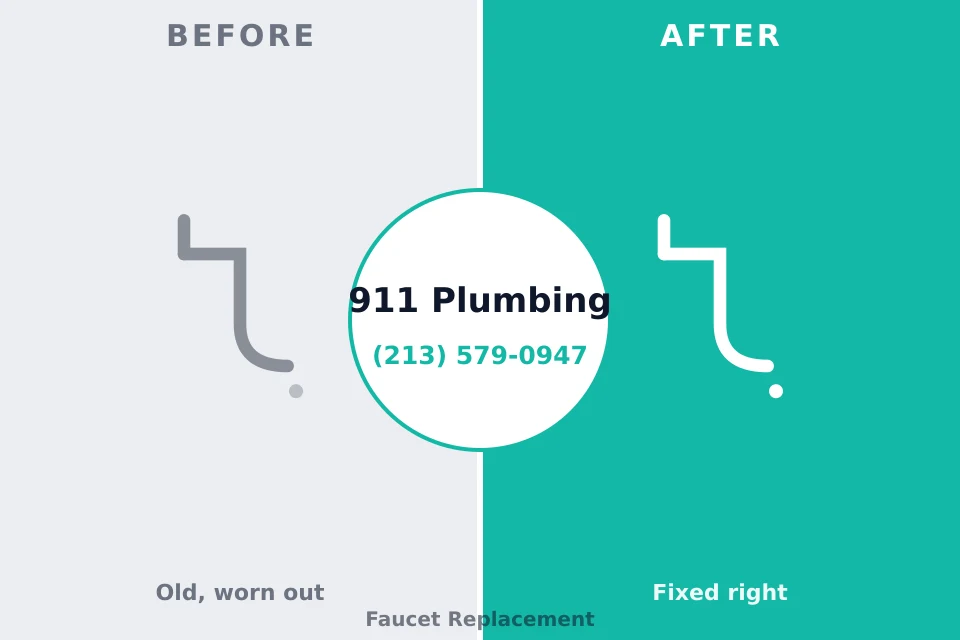 Before and after: plumbing repair Kean University, NJ